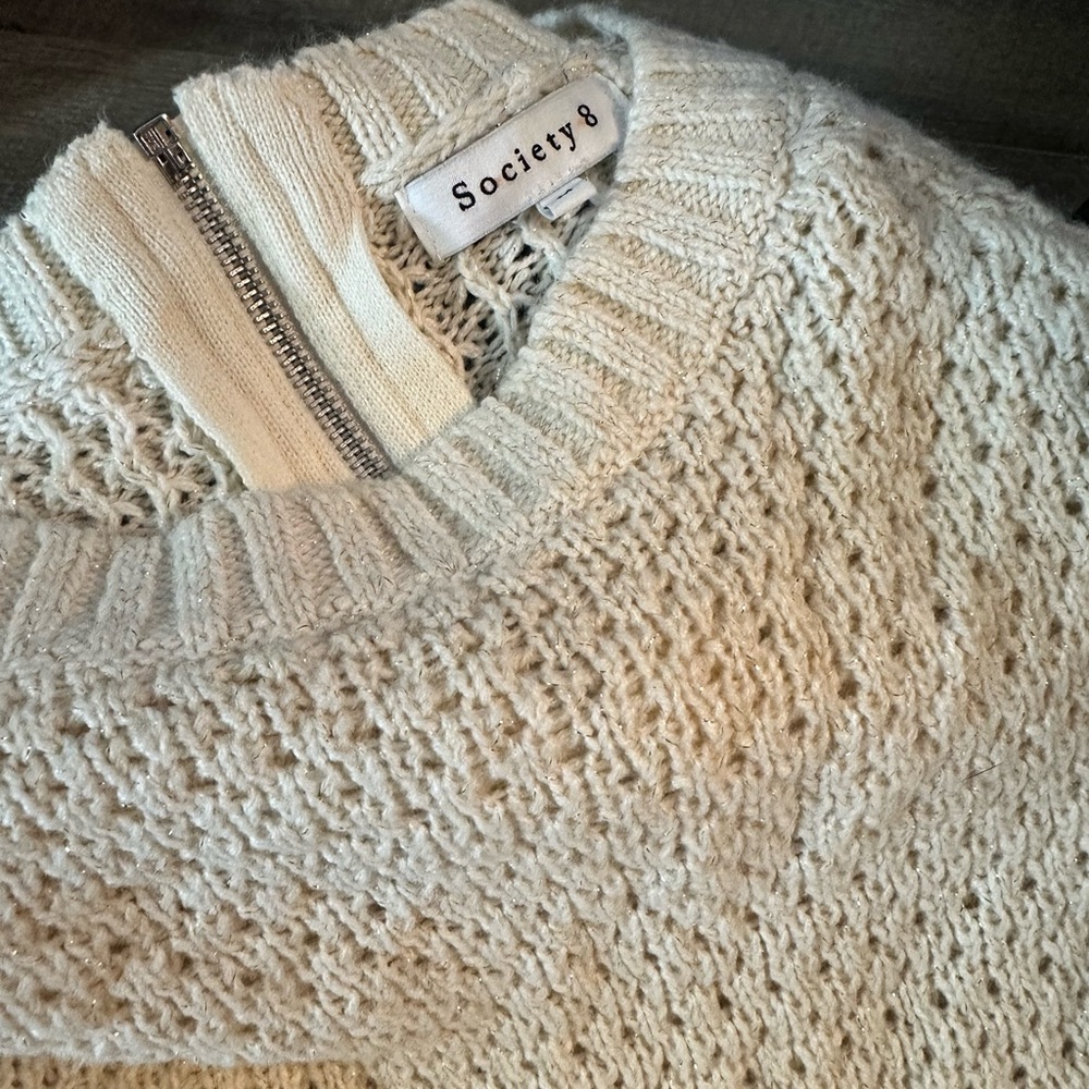 Society 8 Ivory Knit Cardigan